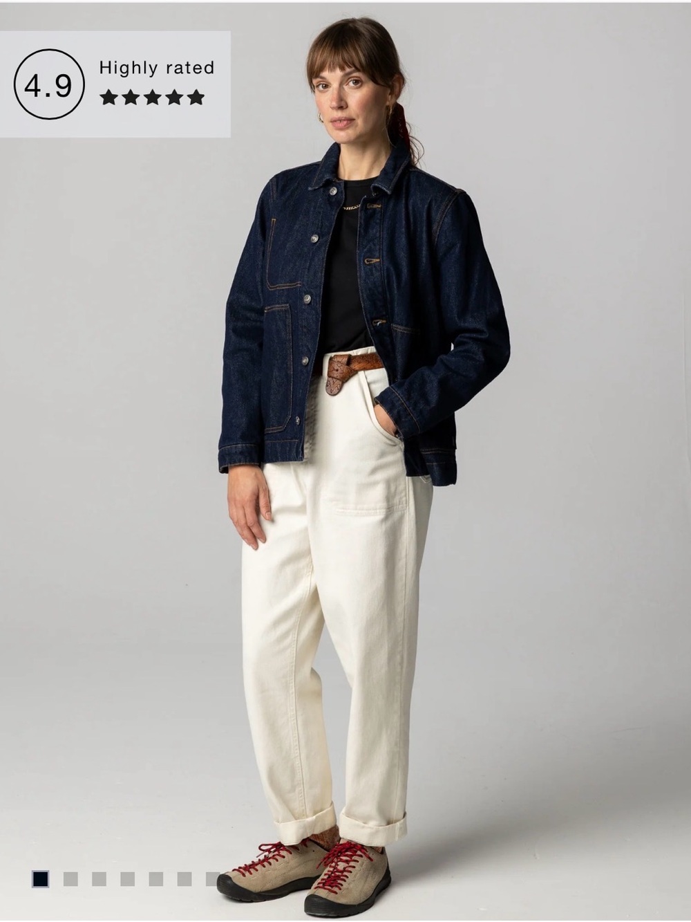 Finisterre Yarrel Denim chore work wear Jacket quilted lining Indigo 6